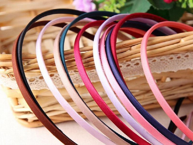 Mixed Metal Headband Covered Satin Hair Band 5mm
