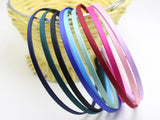 Mixed Metal Headband Covered Satin Hair Band 5mm