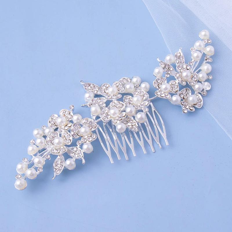 Wedding Hair Comb Rhinestone Pearl Bridal Hair Accessories
