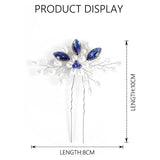 2PCS Wedding Hairpins Pearl Crystal Hair Forks U-shaped