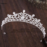 Silver Alloy Tiara Crown for Bride Rhinestone Headpiece