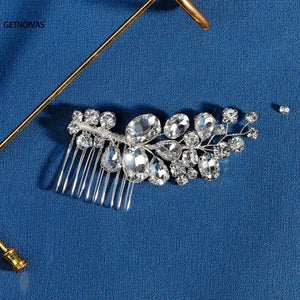 Rhinestone Leaves Women Hair Combs Crystal Wedding Hair Jewelry Bridal