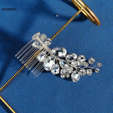 Rhinestone Leaves Women Hair Combs Crystal Wedding Hair Jewelry Bridal