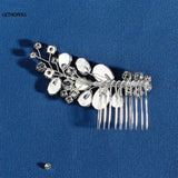 Rhinestone Leaves Women Hair Combs Crystal Wedding Hair Jewelry Bridal