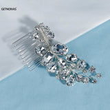 Rhinestone Leaves Women Hair Combs Crystal Wedding Hair Jewelry Bridal