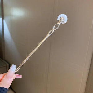 Moon Shaped Hair Stick Metal Branch Hairpin Hair Fork Chinese Hanfu Hair Accesso