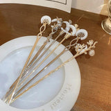 Moon Shaped Hair Stick Metal Branch Hairpin Hair Fork Chinese Hanfu Hair Accesso