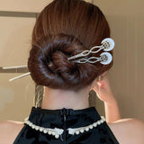 Moon Shaped Hair Stick Metal Branch Hairpin Hair Fork Chinese Hanfu Hair Accesso