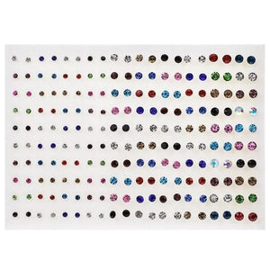 36 Pcs Colorful Rhinestone Crystal Stud Earrings Set for Women Girls