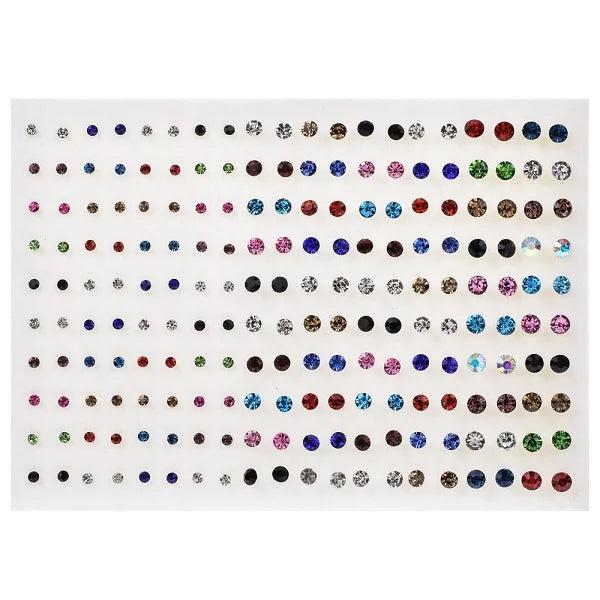 36 Pcs Colorful Rhinestone Crystal Stud Earrings Set for Women Girls
