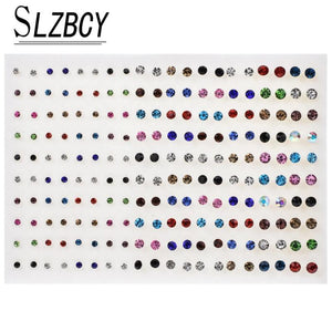 36 Pcs Colorful Rhinestone Crystal Stud Earrings Set for Women Girls