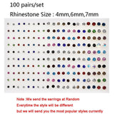36 Pcs Colorful Rhinestone Crystal Stud Earrings Set for Women Girls