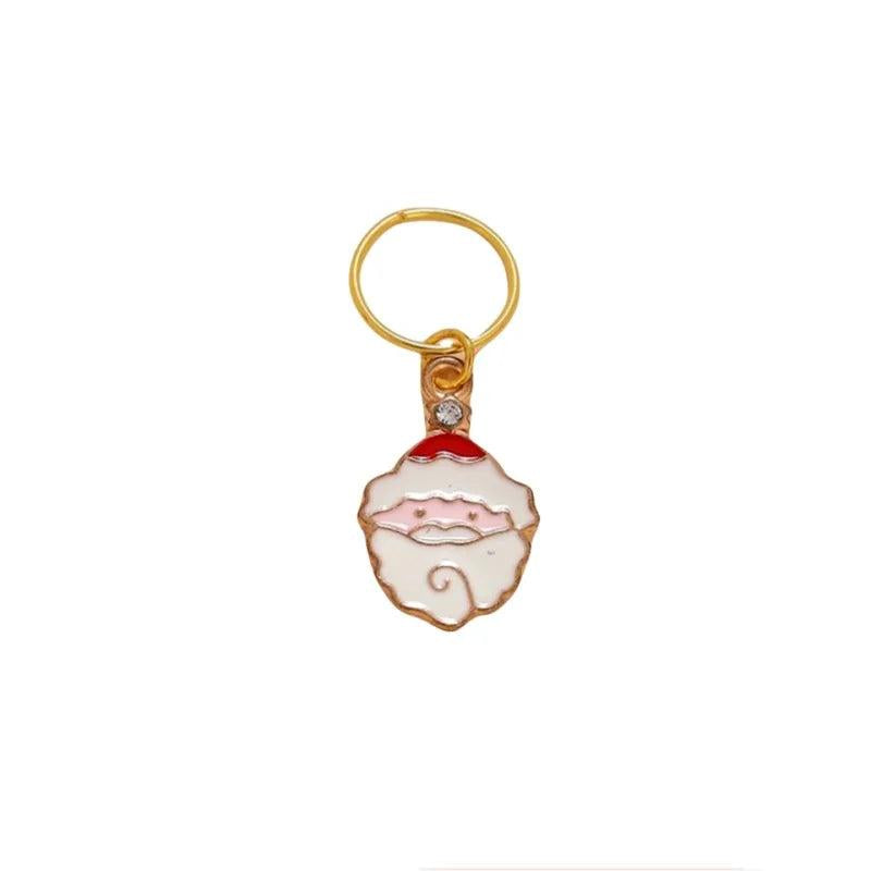 5Pcs Christmas Santa Claus Pendant Braid Hair Rings Loop Wig Decoration