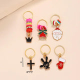 5Pcs Christmas Santa Claus Pendant Braid Hair Rings Loop Wig Decoration
