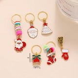 5Pcs Christmas Santa Claus Pendant Braid Hair Rings Loop Wig Decoration