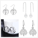 925 Sterling Silver TREE Charms Earrings Set for Women Wedding Party