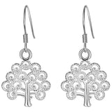 925 Sterling Silver TREE Charms Earrings Set for Women Wedding Party