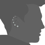 6 Pairs Stainless Steel Square Crystal Stud Earrings Sets for Women Men