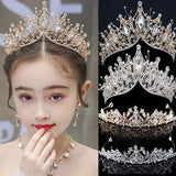 Crystal Rhinestone Bridal Crown Wedding Party Hair Jewelry