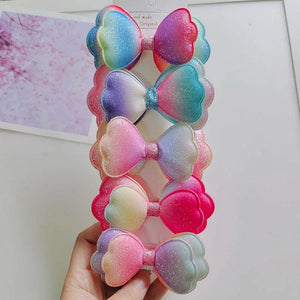 5PCS Unicorn Big Bow Hair Clip Girl Hair Jewelry Princess Top Clip