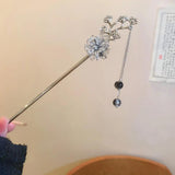 Pearl Flower Tassel Hair Stick Chinese Hanfu Hairpin Bridal Headdress Hair Fork