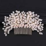 Pearl Flower Hair Comb European Style Tiaras Bride Headdress
