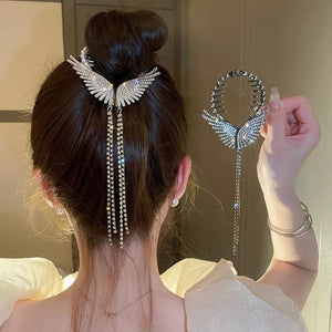 KAITIN Wings Hairpins with Tassel Rhinestones for Women