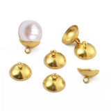 50Pcs Stainless Steel Beads Caps 4 6 8 10mm Glass Pearl Pendant Connectors DIY
