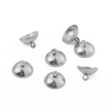 50Pcs Stainless Steel Beads Caps 4 6 8 10mm Glass Pearl Pendant Connectors DIY