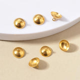 50Pcs Stainless Steel Beads Caps 4 6 8 10mm Glass Pearl Pendant Connectors DIY