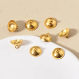 50Pcs Stainless Steel Beads Caps 4 6 8 10mm Glass Pearl Pendant Connectors DIY