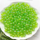 10MM AB Round Acrylic Beads Straight Hole Transparent Jewelry Making DIY