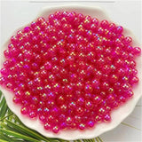 10MM AB Round Acrylic Beads Straight Hole Transparent Jewelry Making DIY