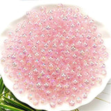 10MM AB Round Acrylic Beads Straight Hole Transparent Jewelry Making DIY