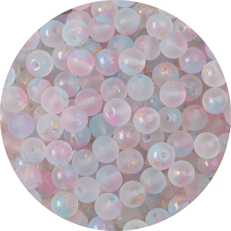 50pcs 8mm Double Jelly Round Acrylic Beads for Jewelry Making DIY