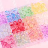 50pcs 8mm Double Jelly Round Acrylic Beads for Jewelry Making DIY