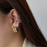 Double Layer Round Circle C Shape Hoop Earrings Gold&Silver Plated