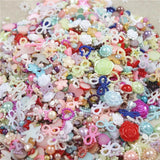 500pcs Mix Flower Pearl Beads Resin Flat Back Jewelry Crafts 3-20MM