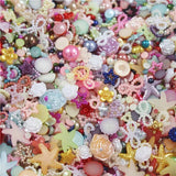 500pcs Mix Flower Pearl Beads Resin Flat Back Jewelry Crafts 3-20MM