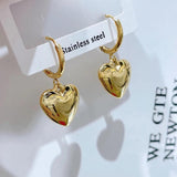 316L Stainless Steel Heart Hoop Earrings Girl's Gift