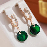 Green Zircon Women Pendant Earrings 585 English Piercing Jewelry