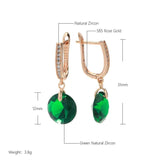 Green Zircon Women Pendant Earrings 585 English Piercing Jewelry