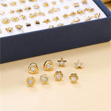100 Pairs Mini Stud Earrings Set for Girls - Assorted Designs for Wedding Party