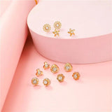 100 Pairs Mini Stud Earrings Set for Girls - Assorted Designs for Wedding Party