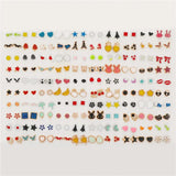 100 Pairs Mini Stud Earrings Set for Girls - Assorted Designs for Wedding Party