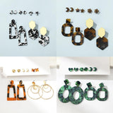 Exaggerated Hollow Out Moon Star Stud Earrings Set for Women