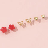 Acrylic Tassel Oval Earrings Set for Women