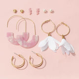 Acrylic Tassel Oval Earrings Set for Women