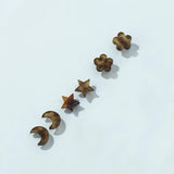 Geometry Acrylic Big Stud Earrings Set Dark Hollow Out Earrings