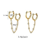Vintage CZ Hoop Earrings Copper Plated Women Jewelry